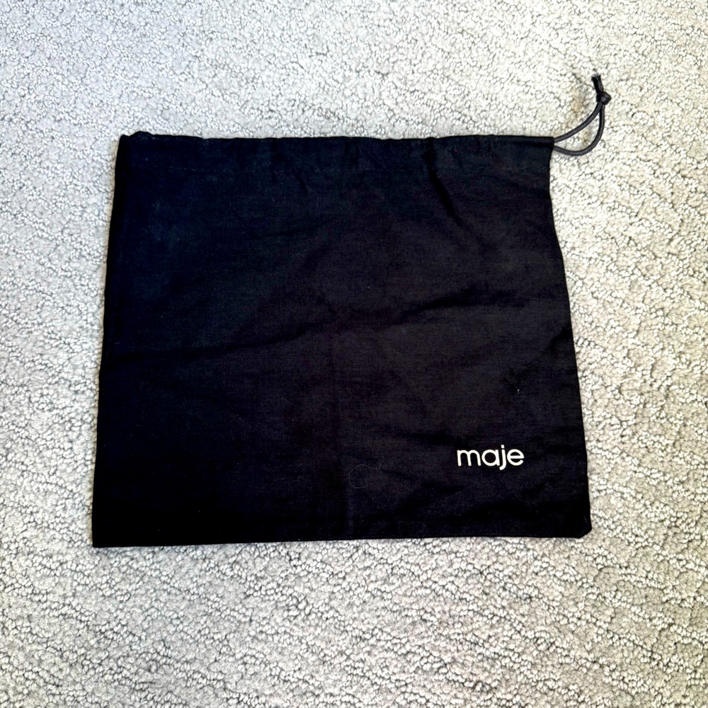 Maje Black Fabric Pouch